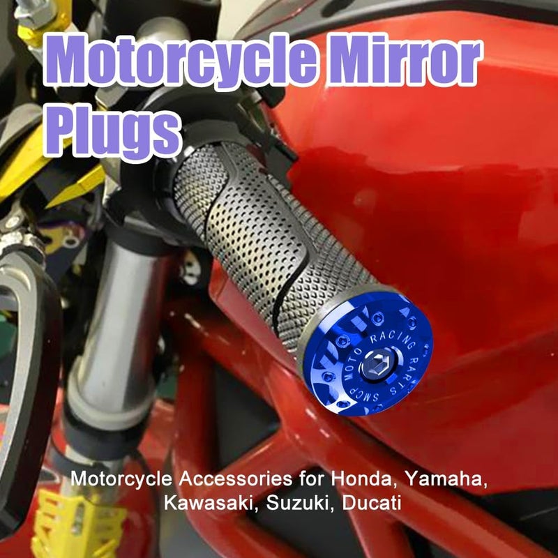 Lecctso 2PCS Universal Motorcycle Bar End Plug, Aluminum Alloy Handlebar Grip End Caps, 7/8" 22mm Moto Grips Ends Replacement for Kawasaki, Suzuki, Yamaha, Ducati - Image 5